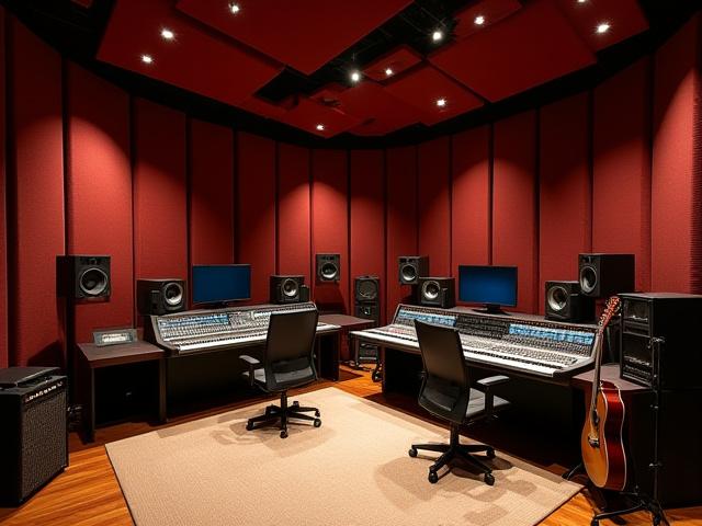 Panloob na tanawin ng Makati Music Studio na nagpapakita ng acoustic treatment ng Likas Loft